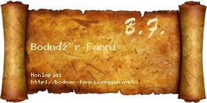 Bodnár Fanni névjegykártya
