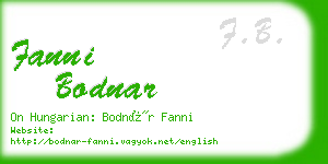 fanni bodnar business card